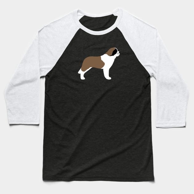 Saint Bernard Silhouette Baseball T-Shirt by Coffee Squirrel